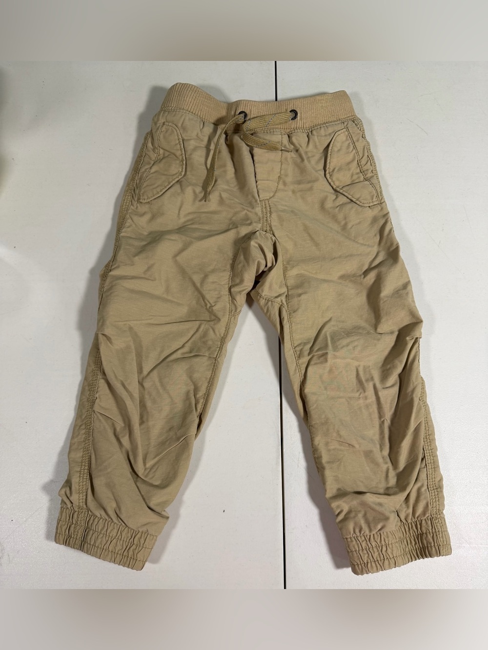 Baby Gap Kids Khaki Pants with Lining Stretch Drawstring Waist Size 3T